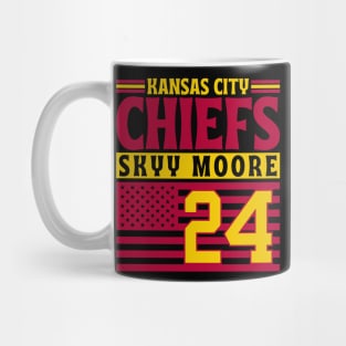 Kansas City Chiefs Skyy Moore 24 American Flag Football Mug